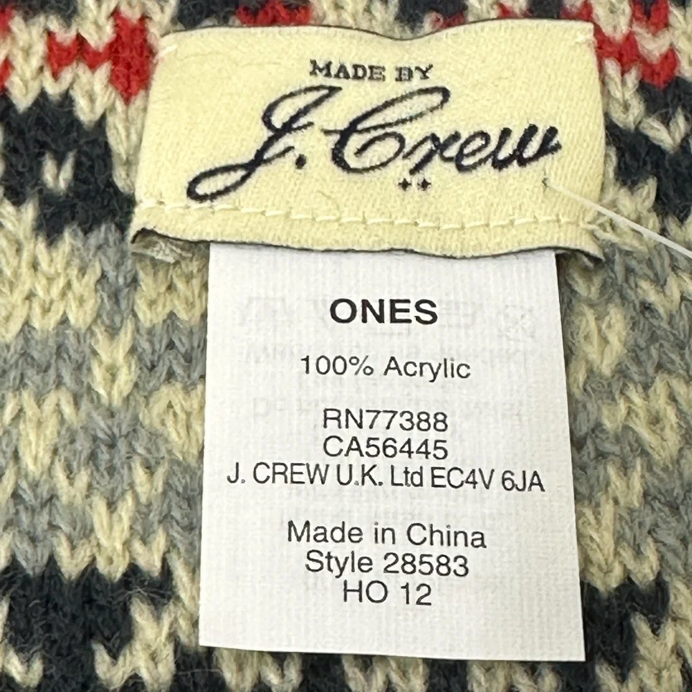 J.Crew || Woman’s |Unisex Fair Isle  Navy Fringe Scarf size one size